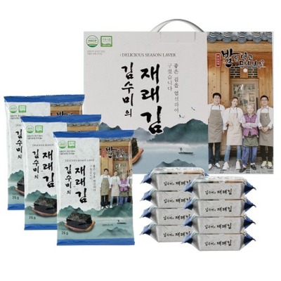 김수미의 재래김 중 (전장 3봉, 도시락 8봉) 선물세트
