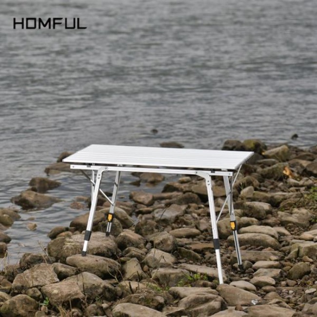 HOMFUL 홈풀 접이식 캠핑 보조테이블 높이조절 모닥불테이블