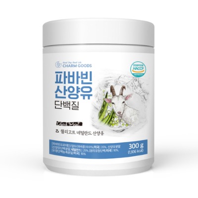 [온라인판매가능] 바른건강 파바빈+퀄리고트 산양유 단백질 분말 300g + 스푼증정